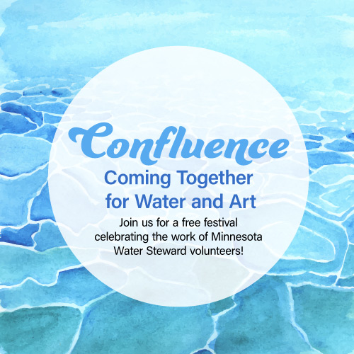 Confluence: Coming together for water and art. Join us for a free festival celebrating the work of Minnesota Water Steward volunteers!
