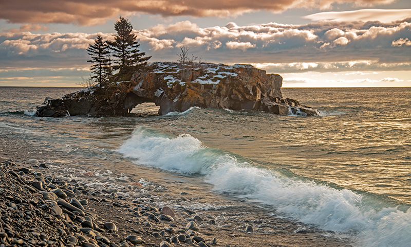 rocky island on Lake Superior